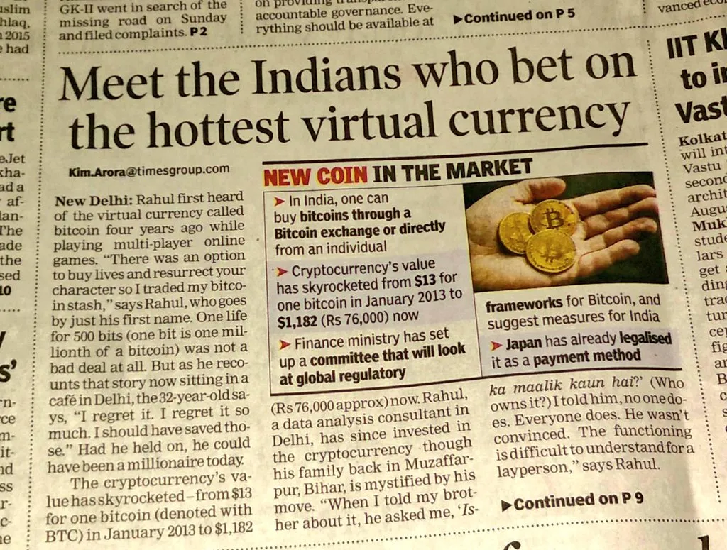 Bitcoinist_TOI_Newspaper_Bitcoin_India